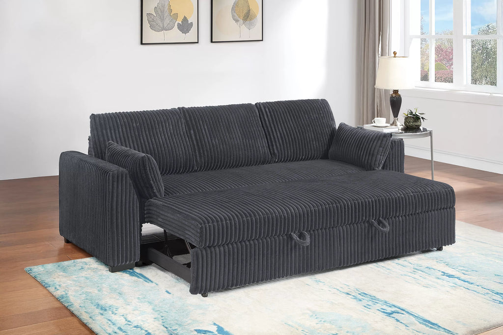 Convertible Sofa – Sleeper Sofa with Pull-Out Bed – Gray (F7124)