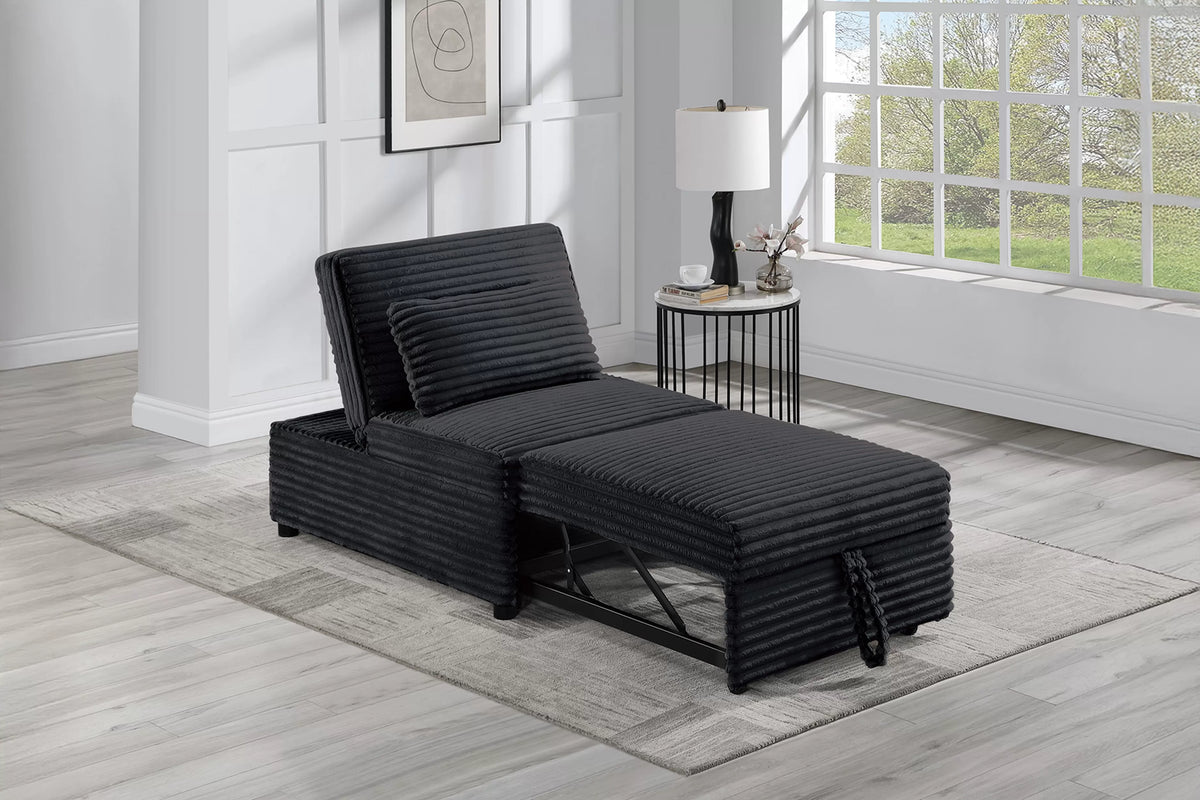 Convertible Sofa – Sleeper Sofa Chair W/ Pull-Out Bed – Black (F7129)