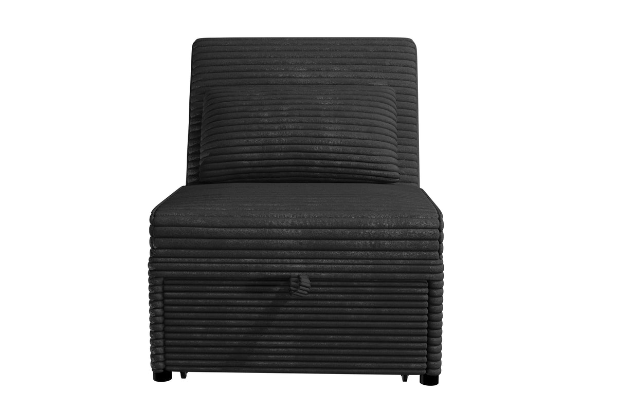 Convertible Sofa – Sleeper Sofa Chair W/ Pull-Out Bed – Black (F7129)