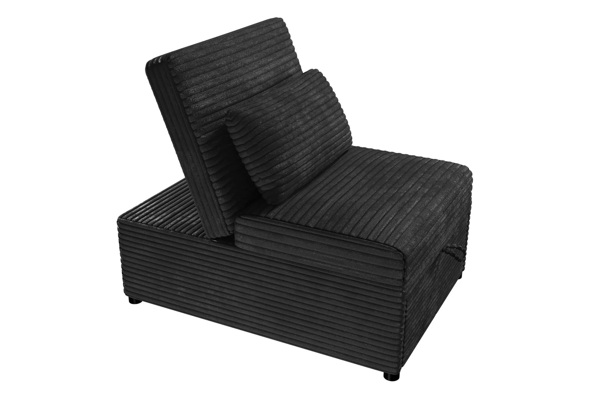 Convertible Sofa – Sleeper Sofa Chair W/ Pull-Out Bed – Black (F7129)
