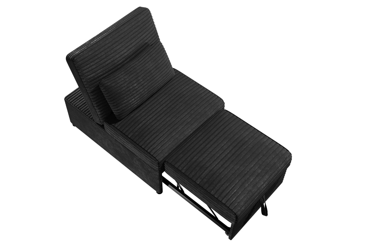 Convertible Sofa – Sleeper Sofa Chair W/ Pull-Out Bed – Black (F7129)