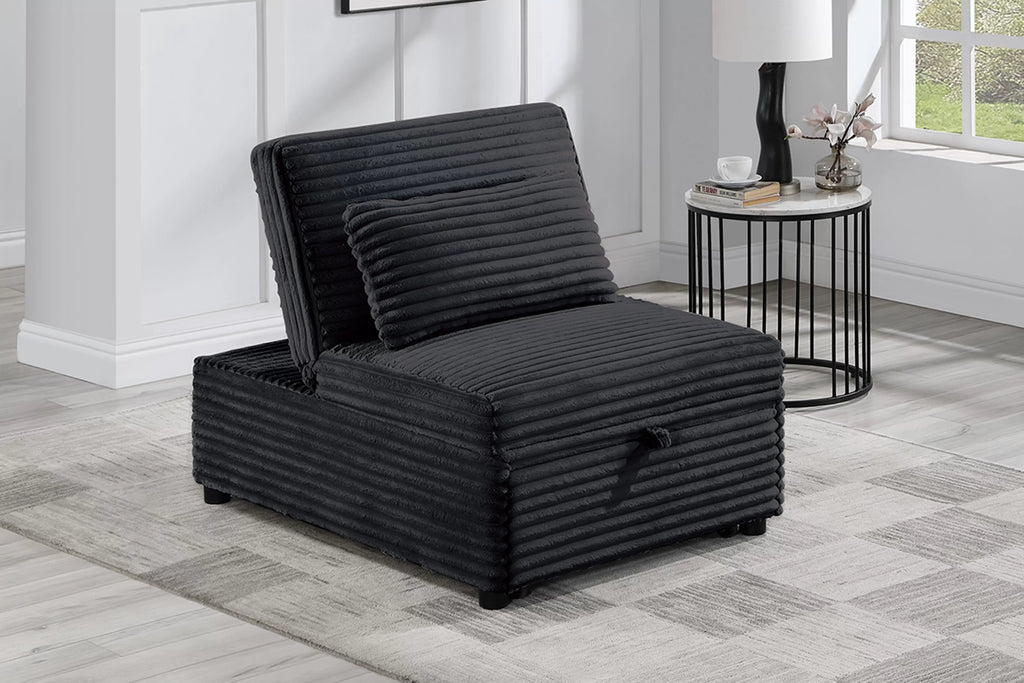 Convertible Sofa – Sleeper Sofa Chair W/ Pull-Out Bed – Black (F7129)