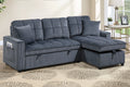 2-Piece Convertible Sectional – Reversible Convertible Sectional + Chaise Storage + Side Pocket – Dark Gray (F7472)