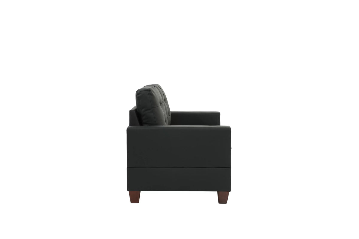2-Piece Sofa Set – Sofa & Loveseat-Black (F7855)