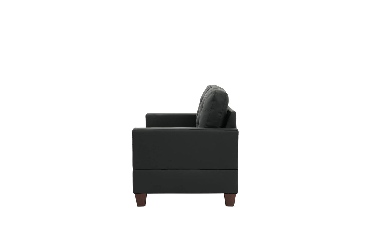 2-Piece Sofa Set – Sofa & Loveseat-Black (F7855)