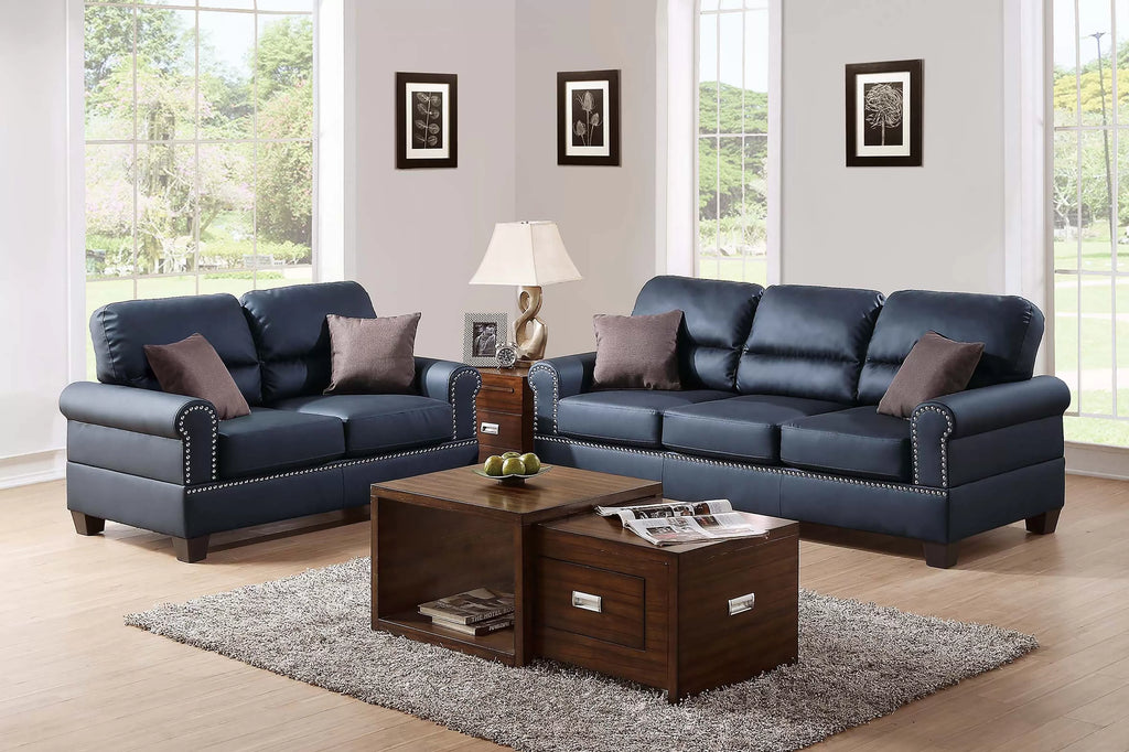 2-Piece Sofa Set – Sofa & Loveseat-Black (F7877)
