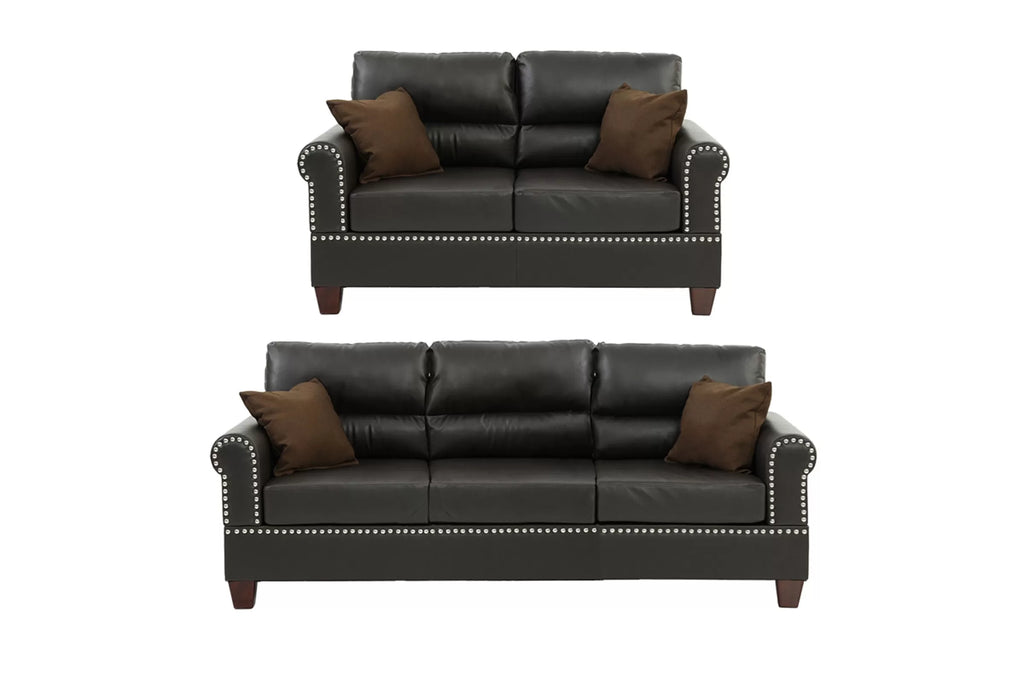 2-Piece Sofa Set – Sofa & Loveseat-Espresso (F7878)