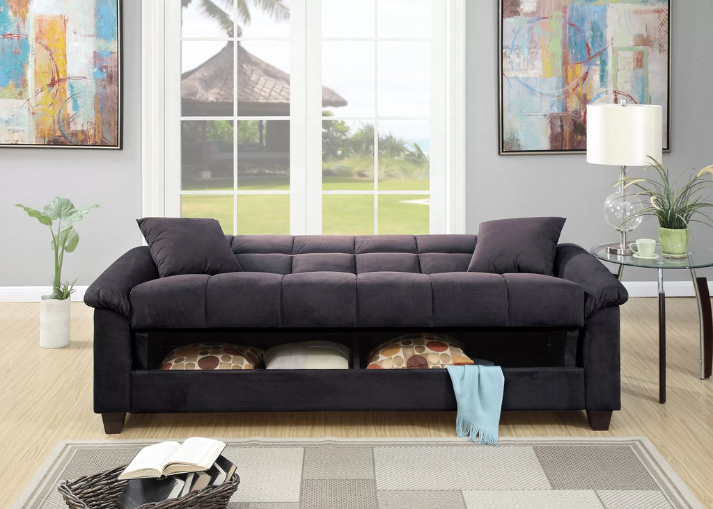 Adjustable Sofa – Hidden Storage + USB Ports – Ebony (F7888)