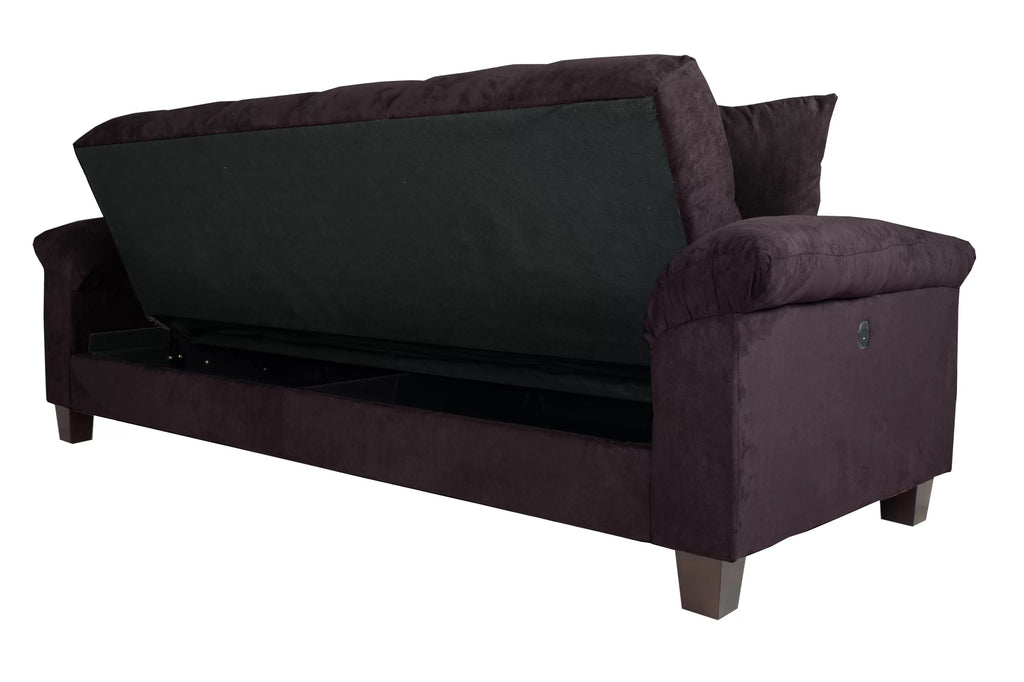 Adjustable Sofa – Hidden Storage + USB Ports – Ebony (F7888)