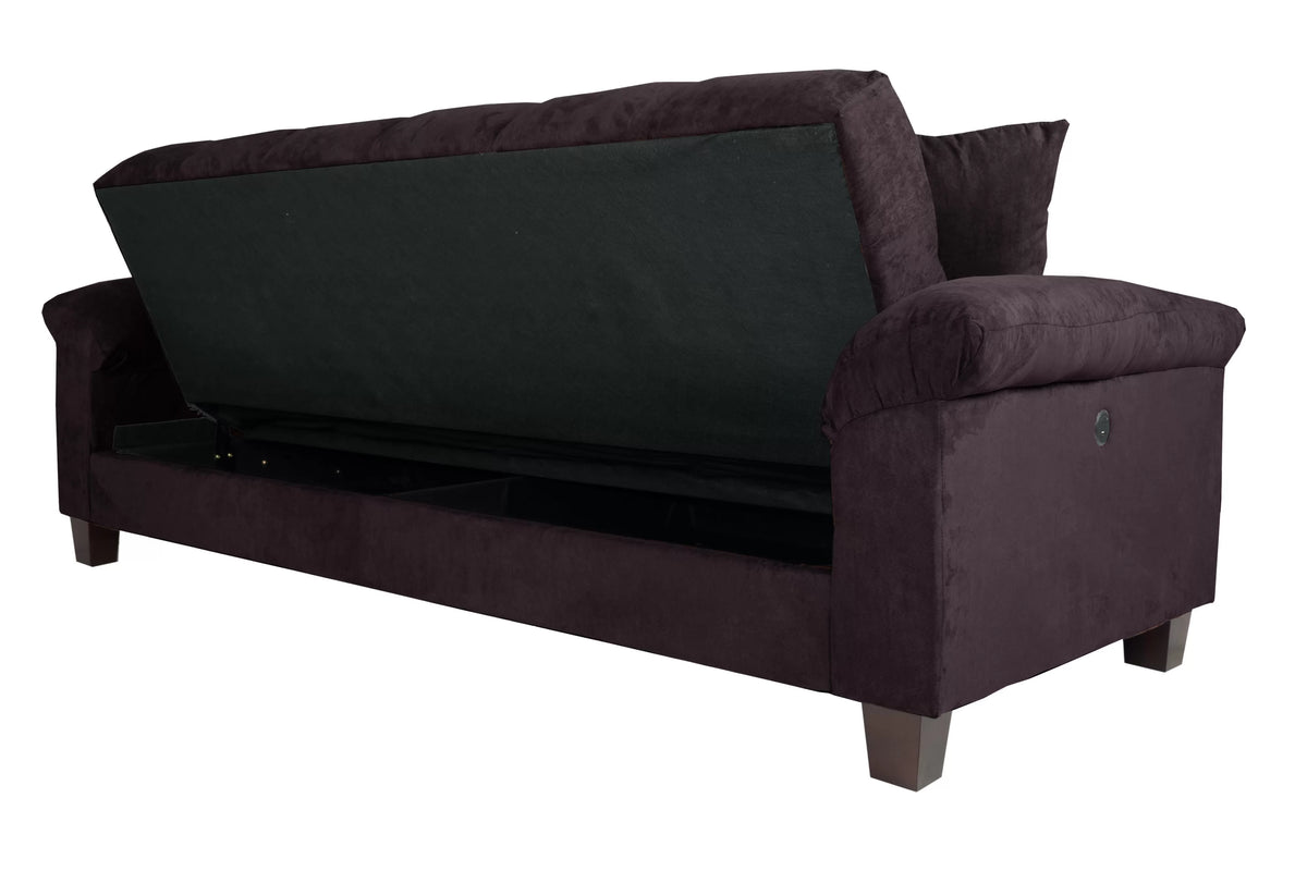 Adjustable Sofa – Hidden Storage + USB Ports – Ebony (F7888)