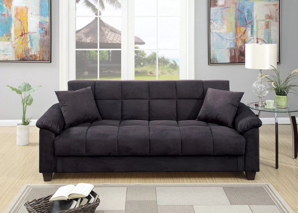 Adjustable Sofa – Hidden Storage + USB Ports – Ebony (F7888)