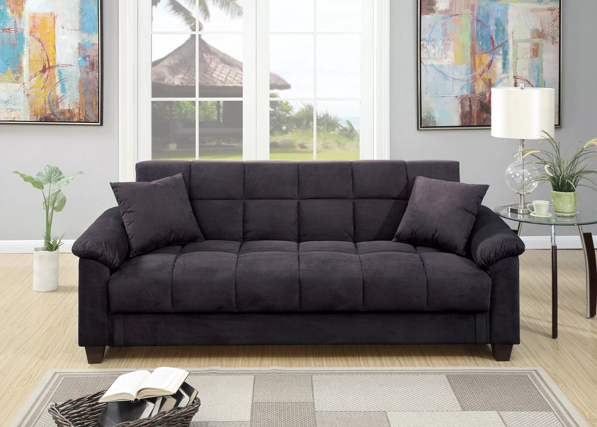 Adjustable Sofa – Hidden Storage + USB Ports – Ebony (F7888)
