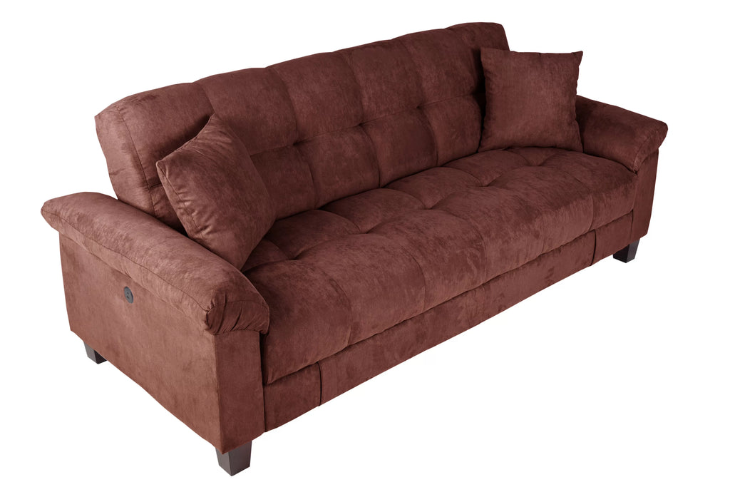 Adjustable Sofa – Hidden Storage + USB Ports – Chocolate (F7889)