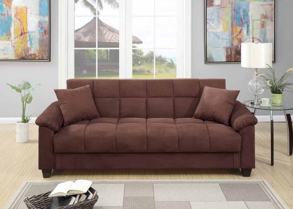 Adjustable Sofa – Hidden Storage + USB Ports – Chocolate (F7889)