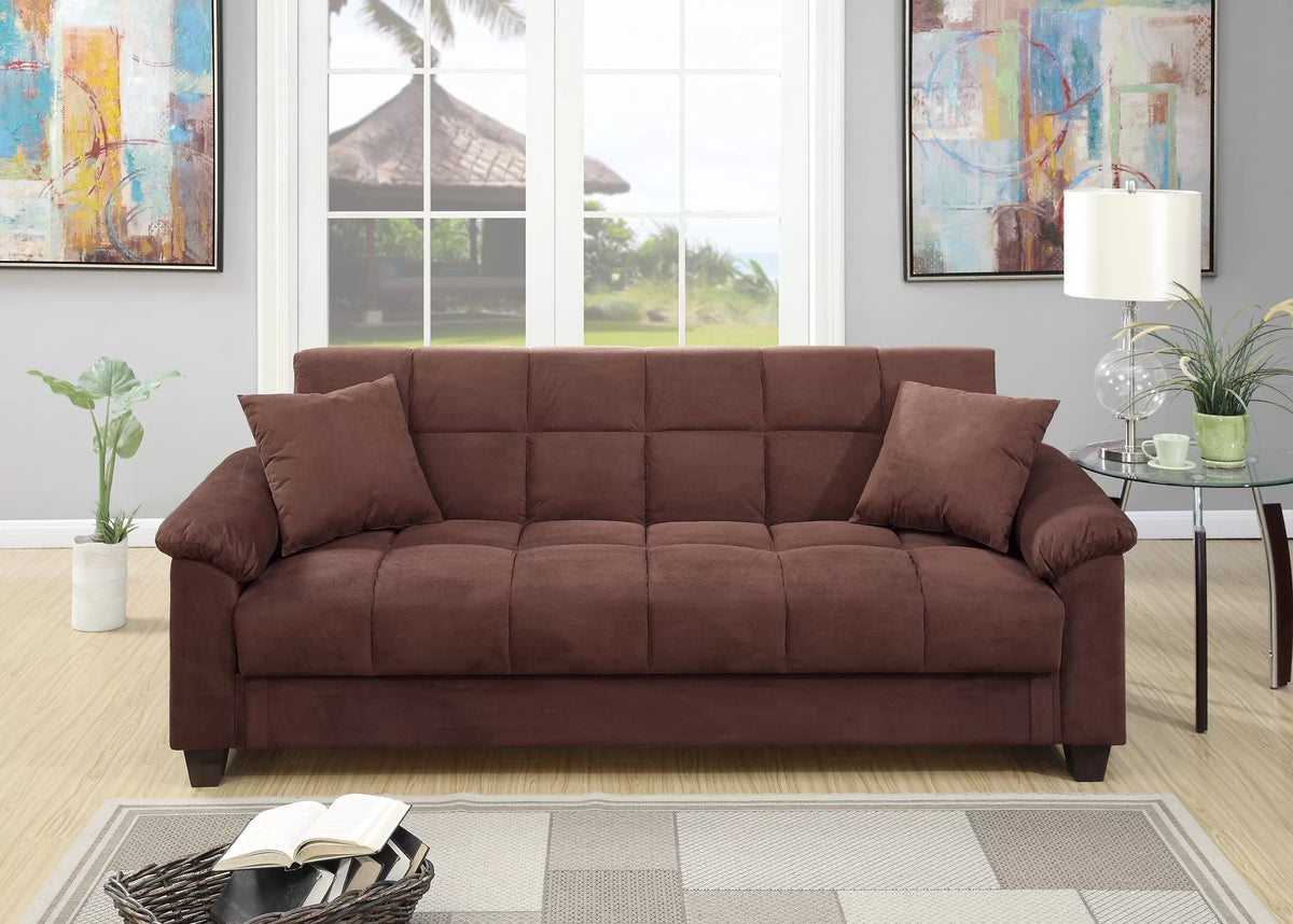 Adjustable Sofa – Hidden Storage + USB Ports – Chocolate (F7889)