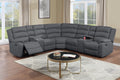 3-Piece Reclining Sectional Set – Manual Motion W/Console – Dark Gray (F8100)