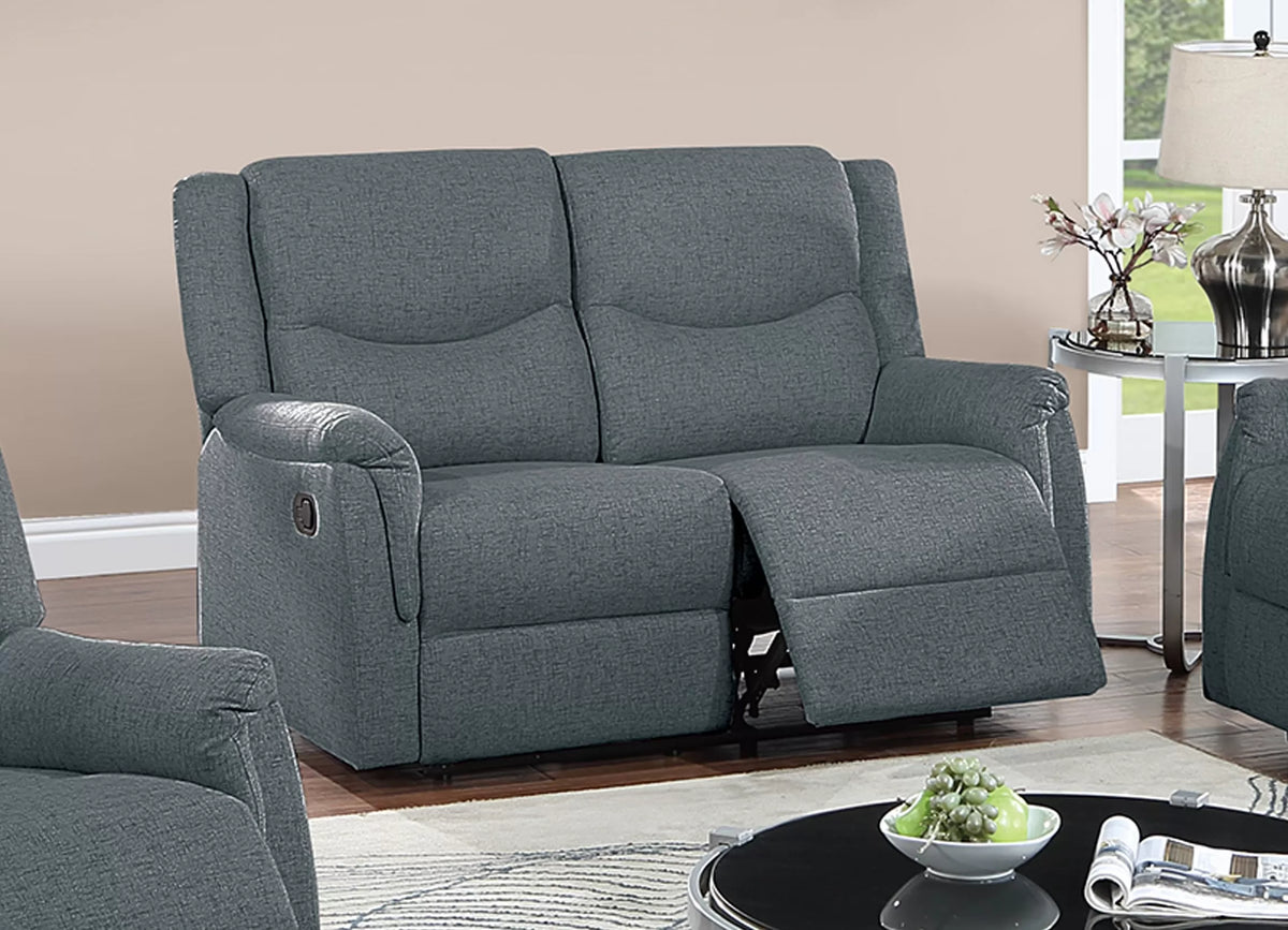 Recliner Loveseat – Manual Motion – Dark Gray (F8108)