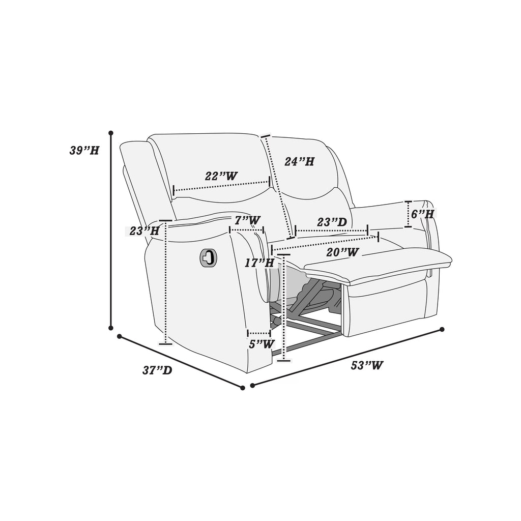 Recliner Loveseat – Manual Motion – Siecere Bone (F8112)