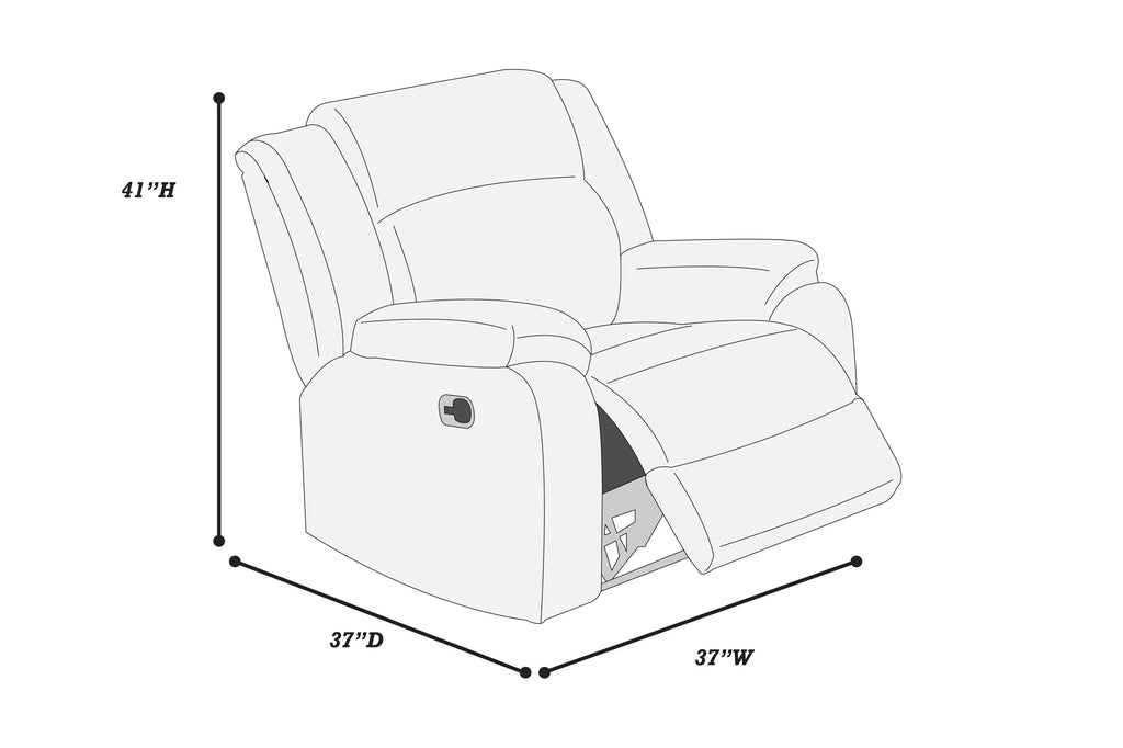 Recliner – Manual Motion – Smoke (F8121)