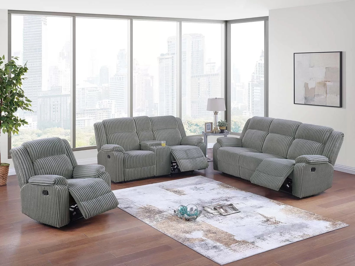 Motion Loveseat – Manual Motion + Console – Smoke (F8122)