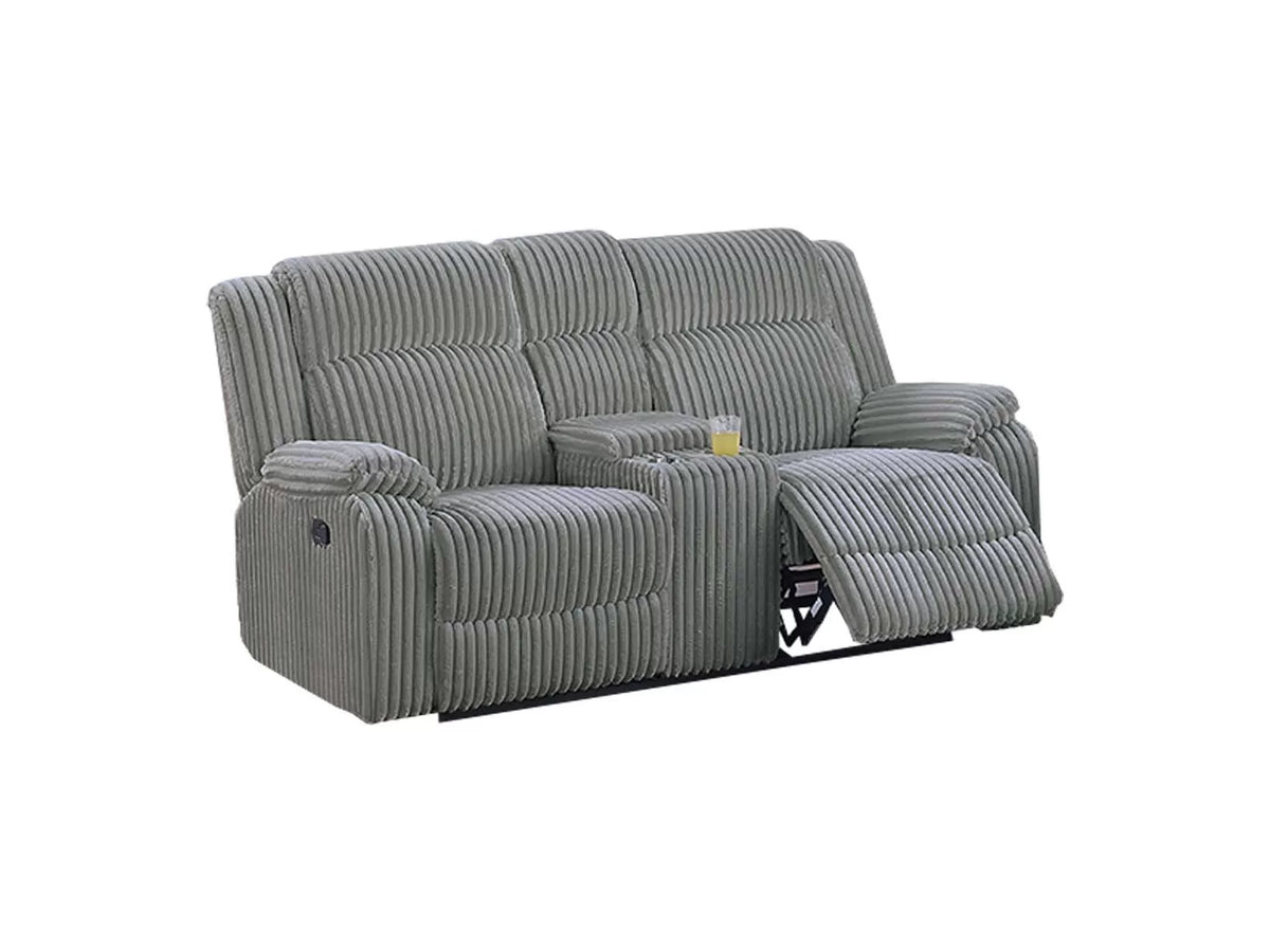 Motion Loveseat – Manual Motion + Console – Smoke (F8122)