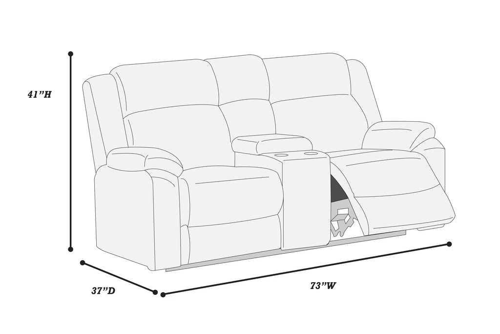 Motion Loveseat – Manual Motion + Console – Smoke (F8122)