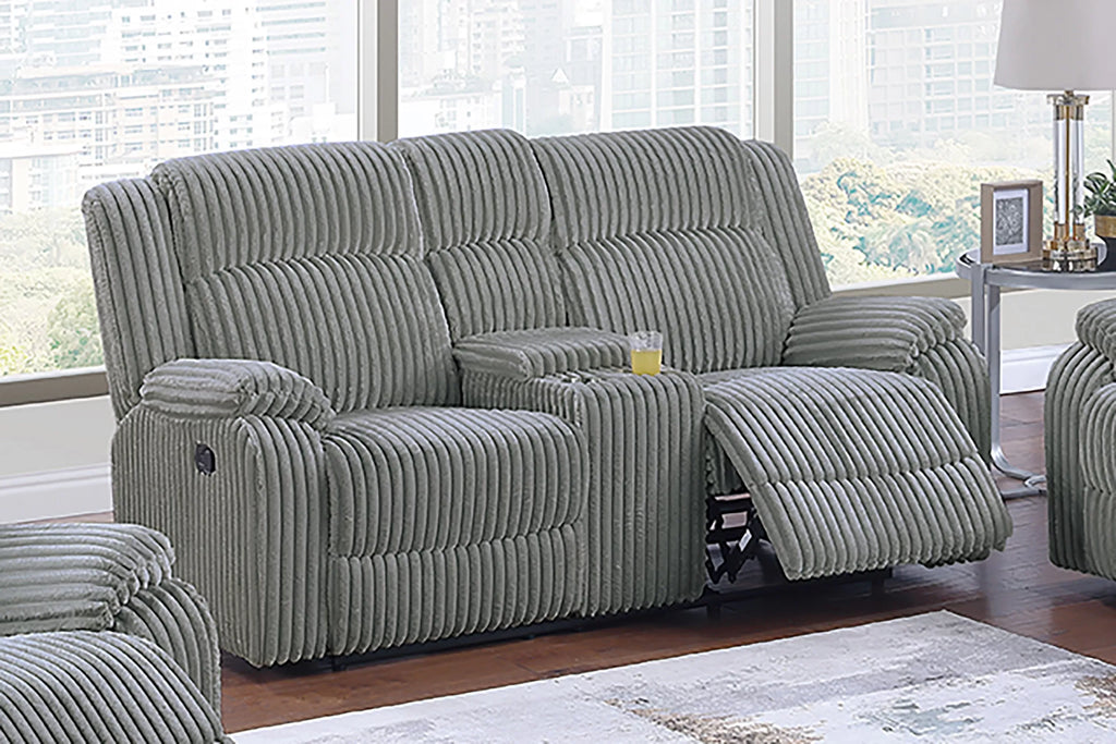 Motion Loveseat – Manual Motion + Console – Smoke (F8122)