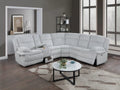 Manual Motion Sectional – Manual Motion + Drawer + Console + Cup Holders – Light Gray (F8132)