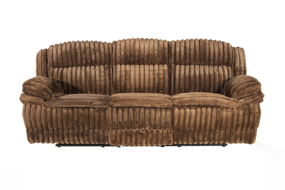 Motion Sofa – Manual Motion + Fold Down Table + Charging Station + Cup Holders – Chocolate (F8136)
