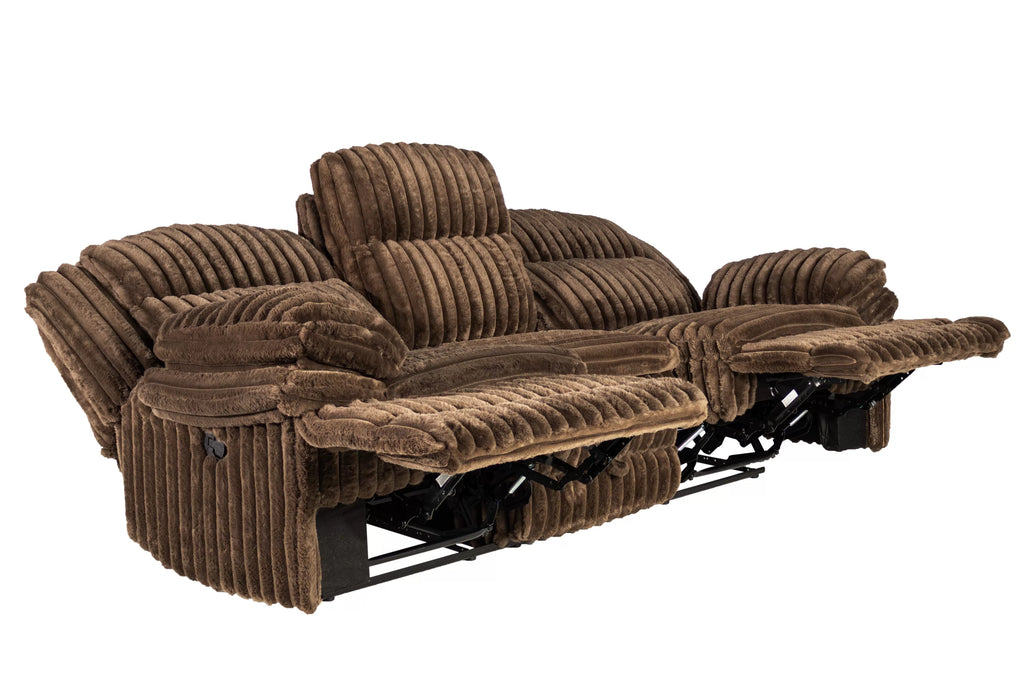 Motion Sofa – Manual Motion + Fold Down Table + Charging Station + Cup Holders – Chocolate (F8136)