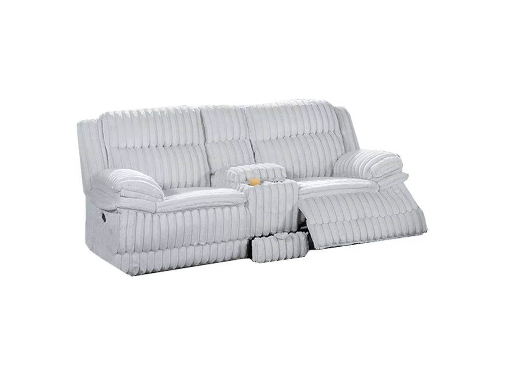 Motion Loveseat – Manual Motion + Console + Drawer – Light Gray (F8142)