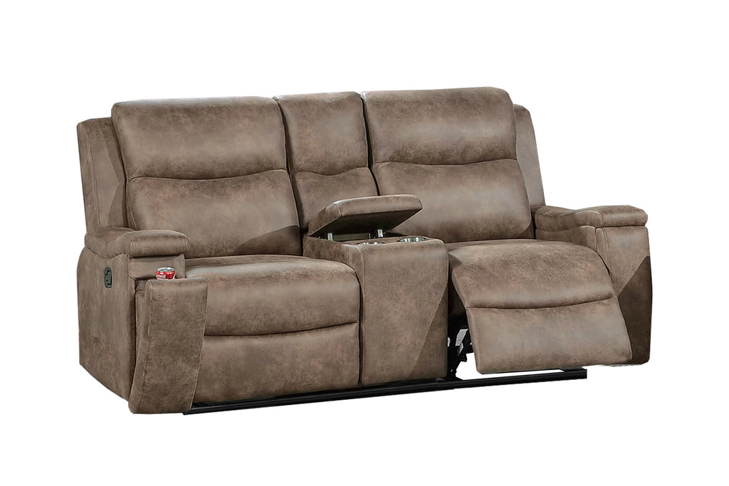 Motion Loveseat – Manual Motion W/Hidden Cup Holders – Auburn (F8155)