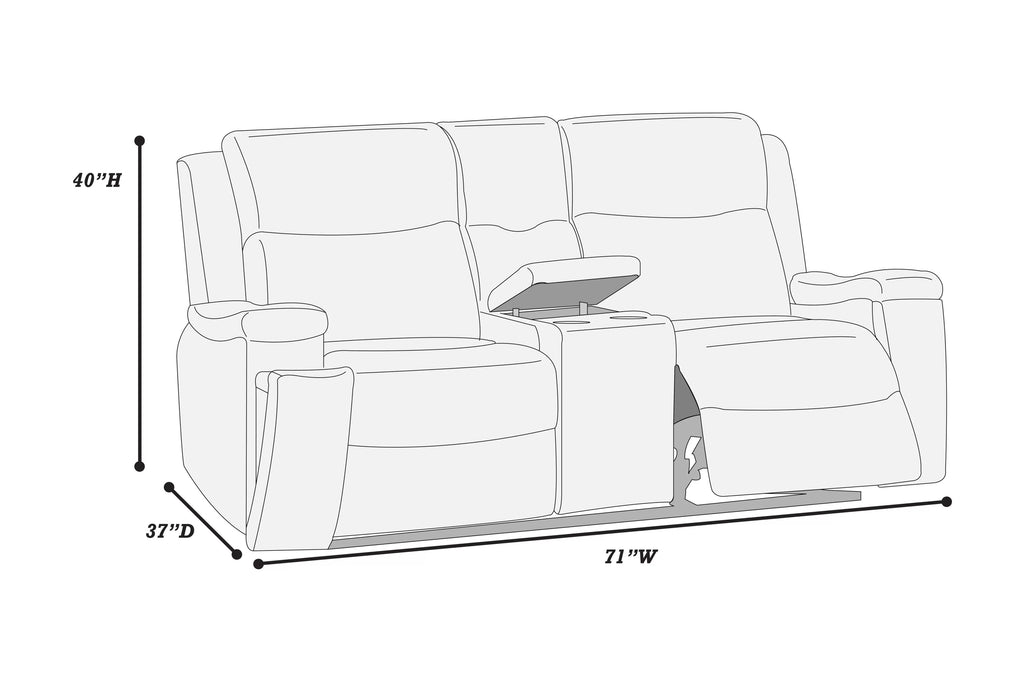 Motion Loveseat – Manual Motion W/Hidden Cup Holders – Auburn (F8155)