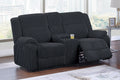 Motion Loveseat – Manual Motion + Console + Cupholders – Black (F8162)