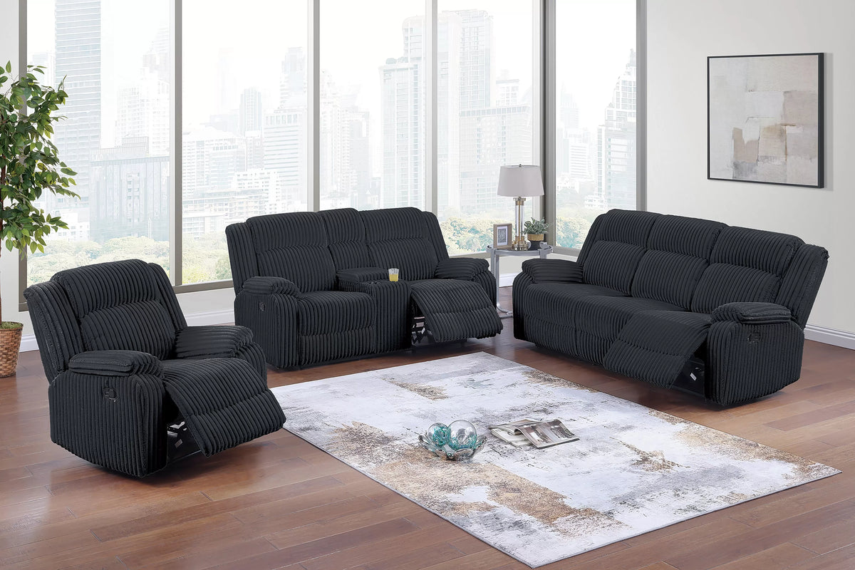 Motion Sofa – Manual Motion – Black (F8163)