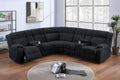 Manual Motion Sectional – Manual Motion + 2 x Console + Cup Holders – Black (F8170)