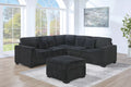 4-Piece Sectional Set – LAF One-Arm Loveseat + RAF One-Arm Loveseat + Corner Wedge + Ottoman – Black (F8307)