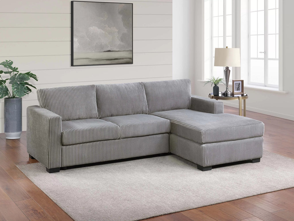 2-Piece Sectional Sofa – Light Gray (F8324)