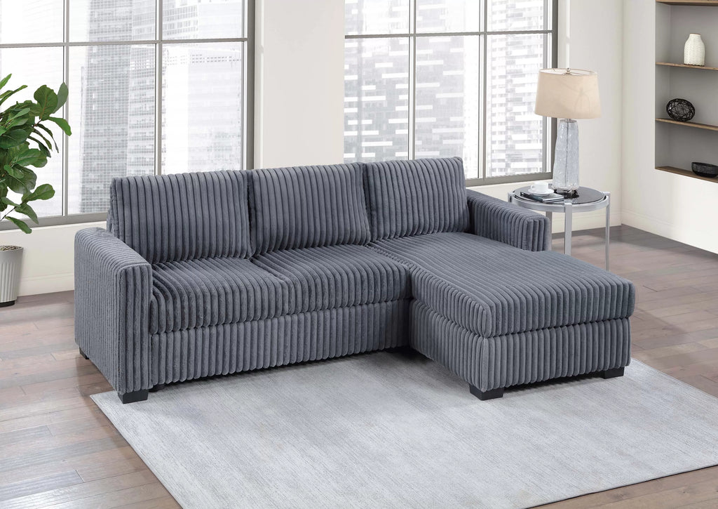 2-Piece Sectional Sofa – RAF Chaise + LAF Sofa – Dark Gray (F8326)