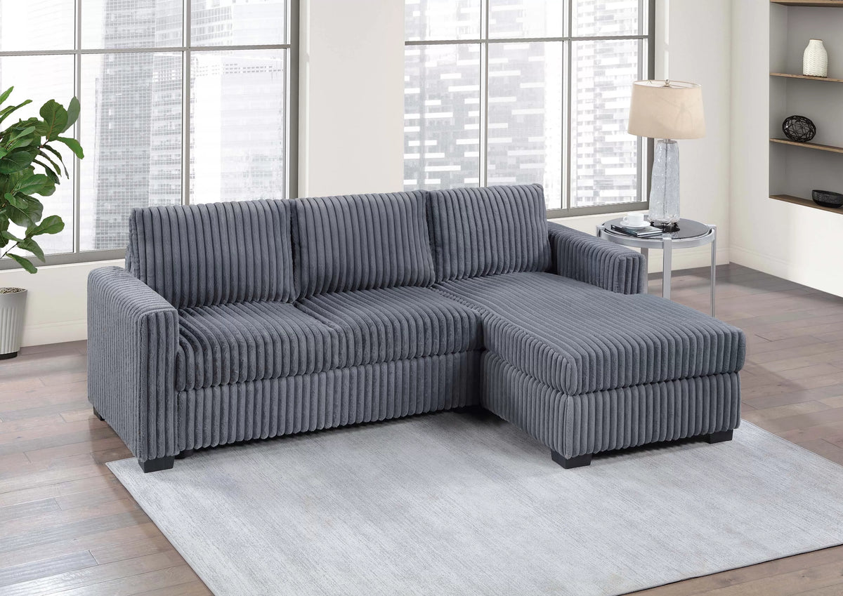 2-Piece Sectional Sofa – RAF Chaise + LAF Sofa – Dark Gray (F8326)