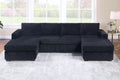 3-Piece Sectional Set – RAF/LAF Chaise + Armless Loveseat (Armless Chair x 2) – Black (F8333)