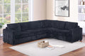 4-Piece Sectional Set – One-Arm Loveseat x 2 + Corner Wedge + Armless Chair – Black (F8335)