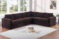 4-Piece Sectional Set – One-Arm Loveseat x 2 + Corner Wedge + Armless Chair – Coffee (F8336)