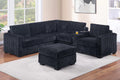 4-Piece Sectional Set W/ Ottoman – Black (F8344)