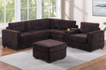 4-Piece Sectional Set W/ Ottoman – Coffee (F8345)