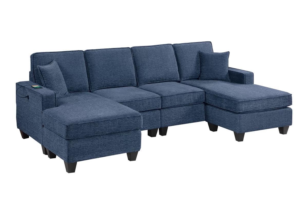 3-Piece Sectional Set – RAF Chaise + Armless Loveseat + LAF Chaise W/ USB Port (F8360)