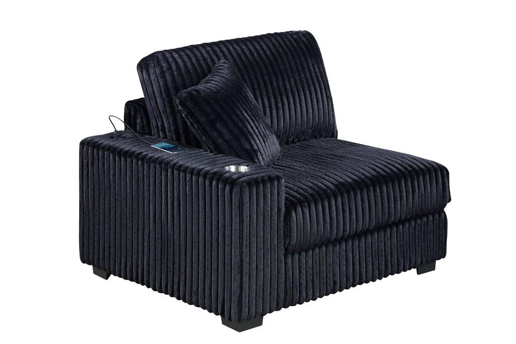 LAF Chair – USB Port + Cup Holder – Black (F8361)