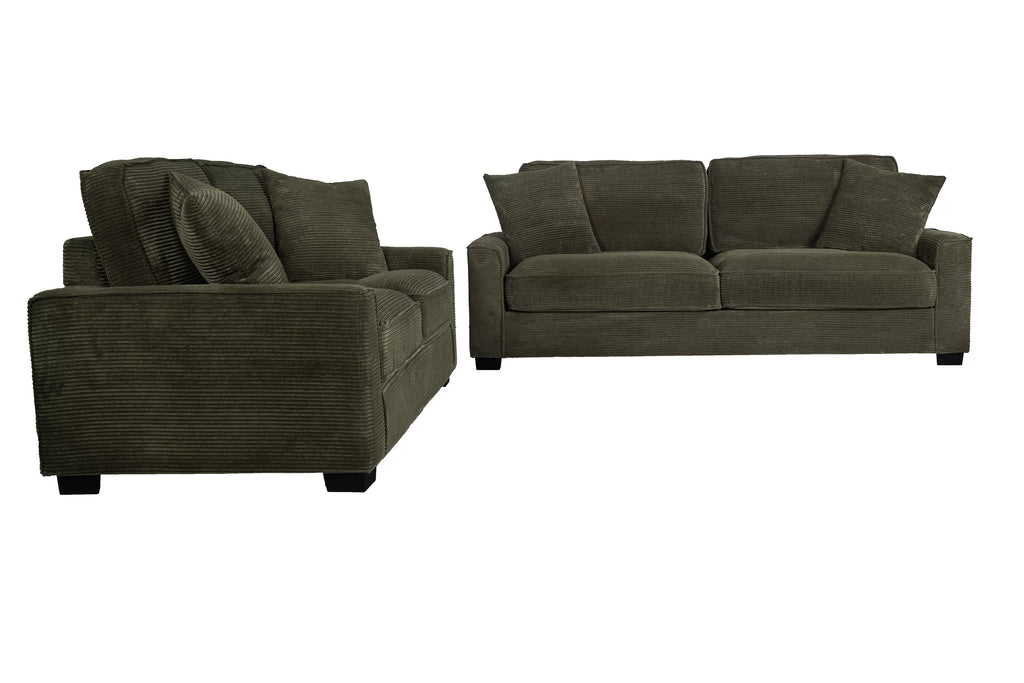 2-Piece Sofa Set – 2 Seat Sofa & Loveseat – Forest Green (F8393)