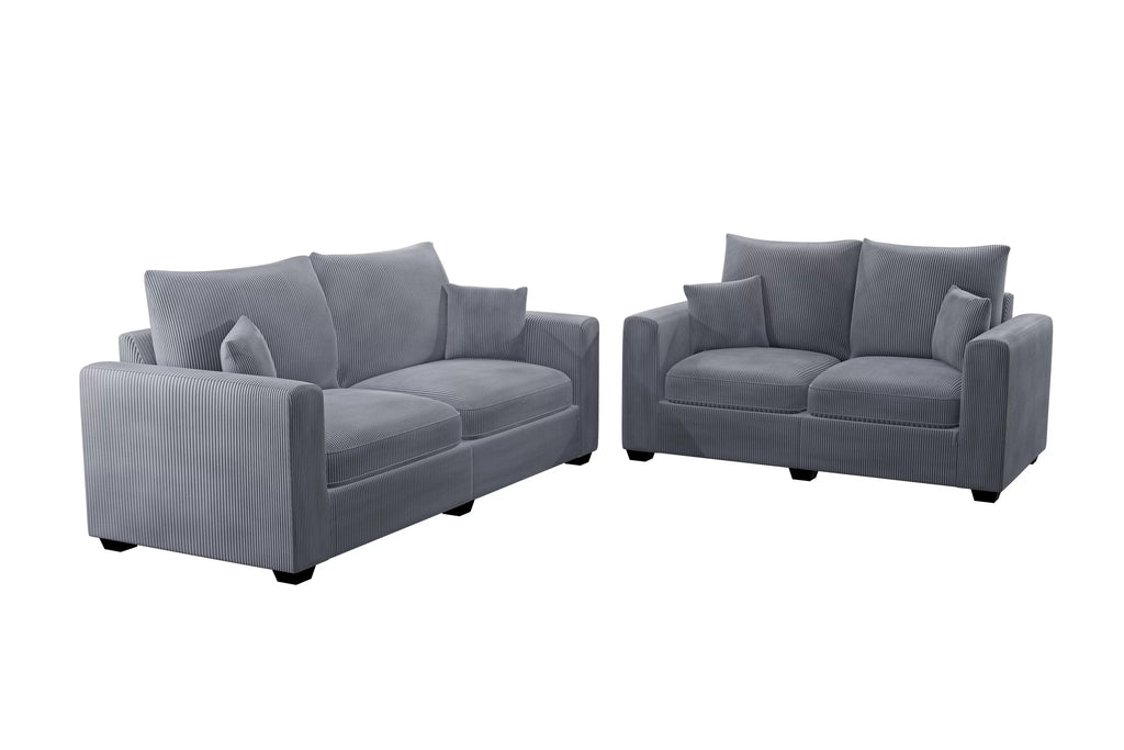 2-Piece Sofa Set – Sofa & Loveseat-Fog (F8427)