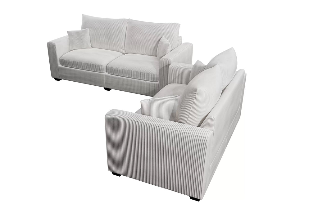 2-Piece Sofa Set – Sofa & Loveseat-Ivory (F8428)